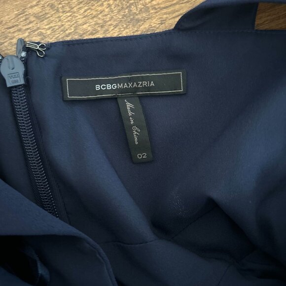 BCBG navy blue cross formal mini dress, size 2, wedding guest - Picture 5 of 5